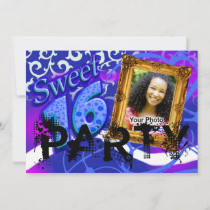 Funky Sassy Sweet 16 Photo Party-inbjudan Inbjudningar