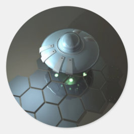 Funky Saucer 3-streck Runt Klistermärke