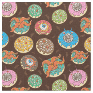 Funky Scary Halloween Donuts Mönster Fabric Tyg