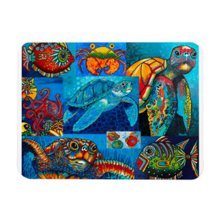 "Funky Sea Critters Collage" Magnet