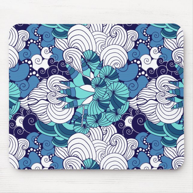 Funky Seashell Mönster Musmatta (Framsidan)