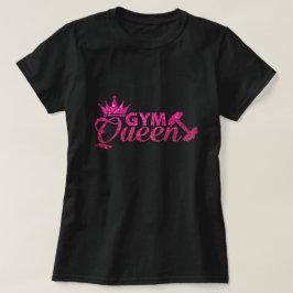 Funky shock rosa faux glitter gym drottningstext t shirt