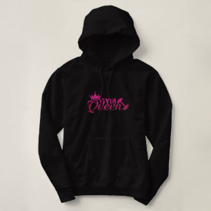 Funky Shock rosa om svart faux glitter Gym Queen T Shirt