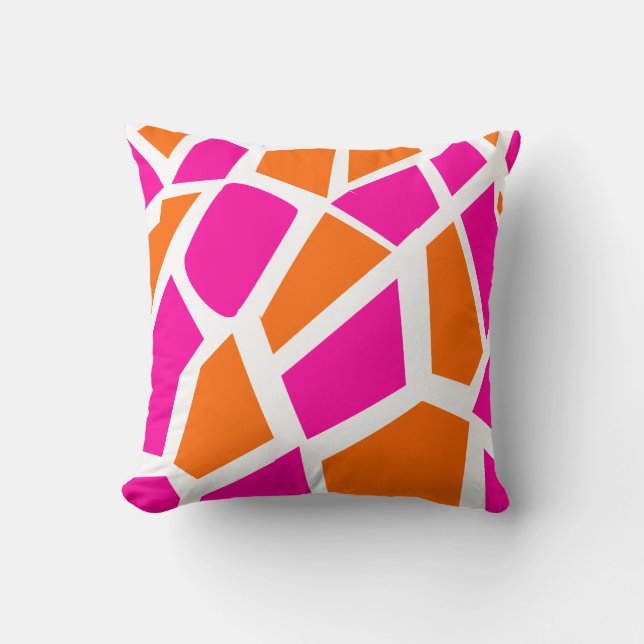 Funky Shock rosa Orange Giraffe Print Girly Mönste Kudde (Framsida)