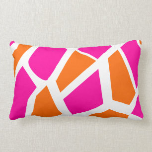 Funky Shock rosa Orange Giraffe Print Girly Mönste Lumbarkudde