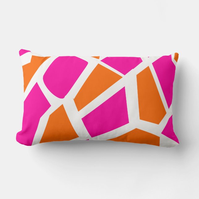 Funky Shock rosa Orange Giraffe Print Girly Mönste Lumbarkudde (Framsida)