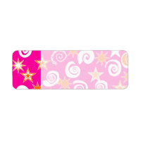 Funky Shock rosa Orange Stars Swirls Roligt Mönste