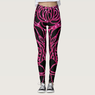 Funky Shock rosa Zebra tryck Leggings