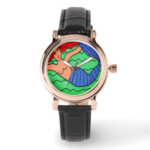 Funky Sjöjungfru Abstrakt Art till Bära Armbandsur