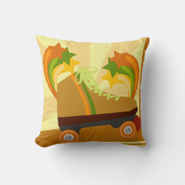 Funky sjuttiotals rullskridsko tecknad design kudde