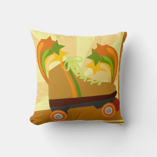 Funky sjuttiotals rullskridsko tecknad design kudde