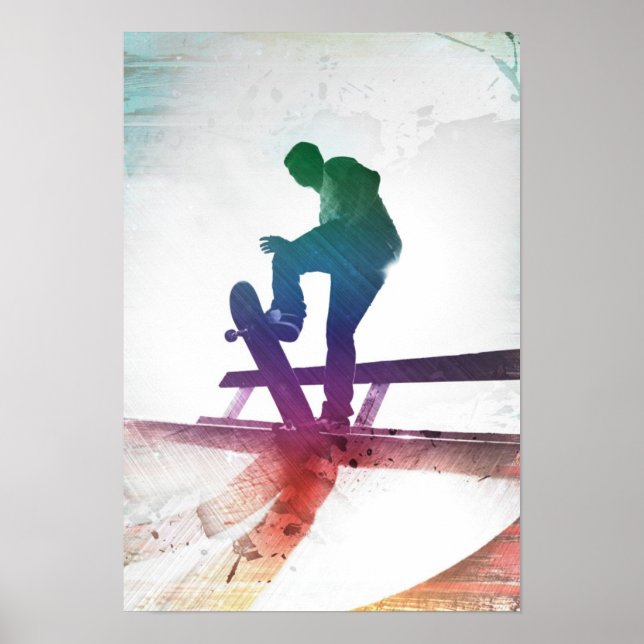 Funky Skateboarder Skate Kid Poster (Framsidan)