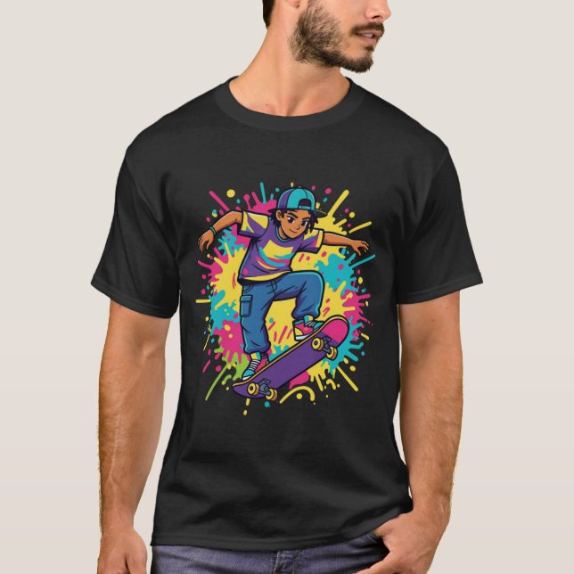 Funky Skater Boy Grafisk T-Shirt  (Framsida)