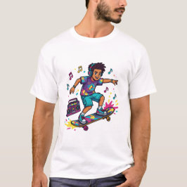 Funky Skater Boy Grafisk T-Shirt