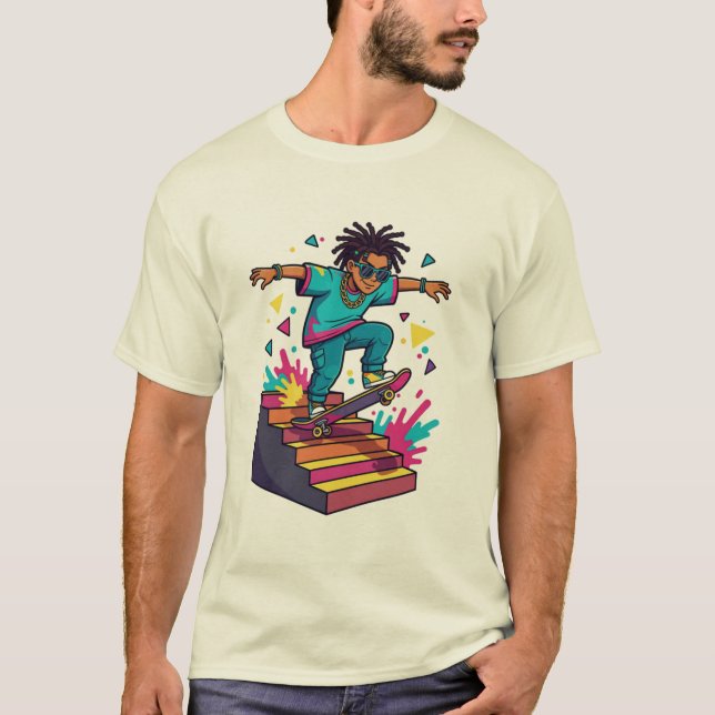 Funky Skater Boy Grafisk T-Shirt  (Framsida)