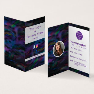 Funky smokey lila vatten färg-design visitkort