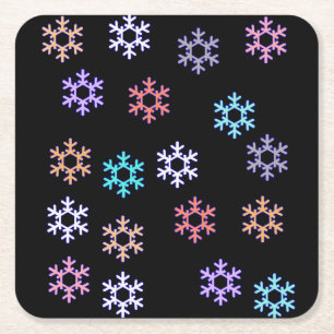 Funky Snöflingor Papper Underlägg Kvadrat