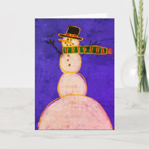 Funky Snömannen Abstrakt Konst Kort