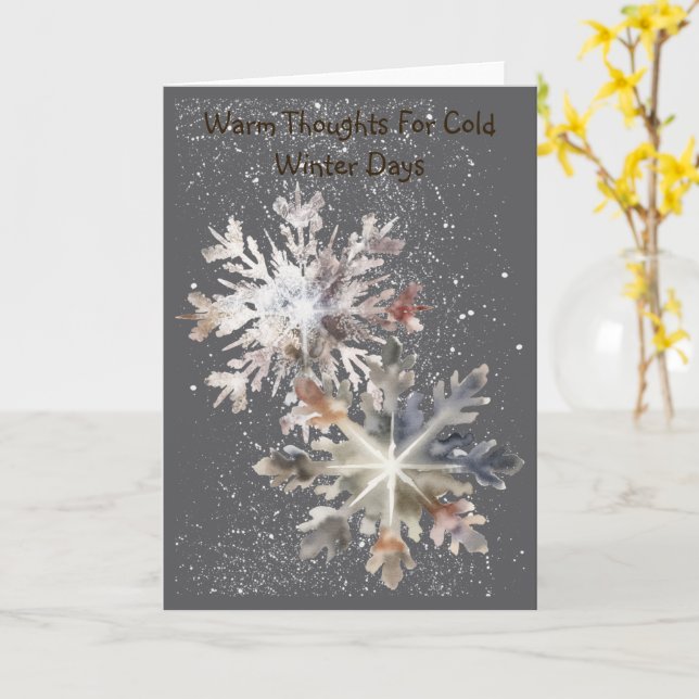 Funky Snowflake Friends Winter Card Kort (Gul blomma)