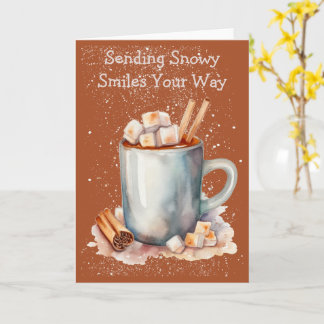 Funky Snowflake Hot Chocolate Winter Card Kort