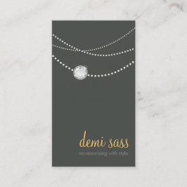 funky snyggt necklace grått gult visitkort