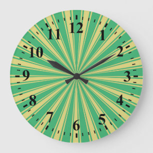 Funky Sol Rays Retro Rand #5 Stor Klocka