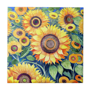 Funky Solblommor Tile Kakelplatta