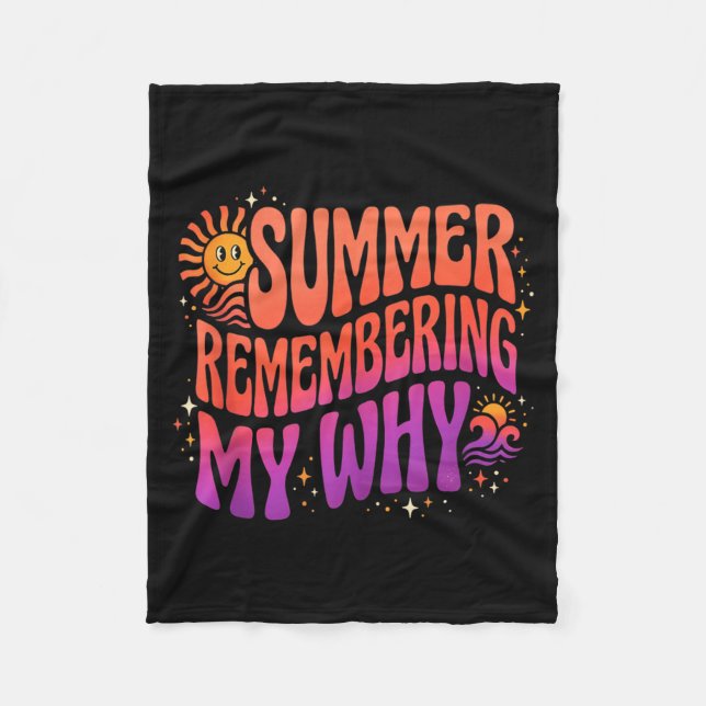 Funky Sommer Min Varför 70s Leende Sol Fleecefilt (Framsidan)