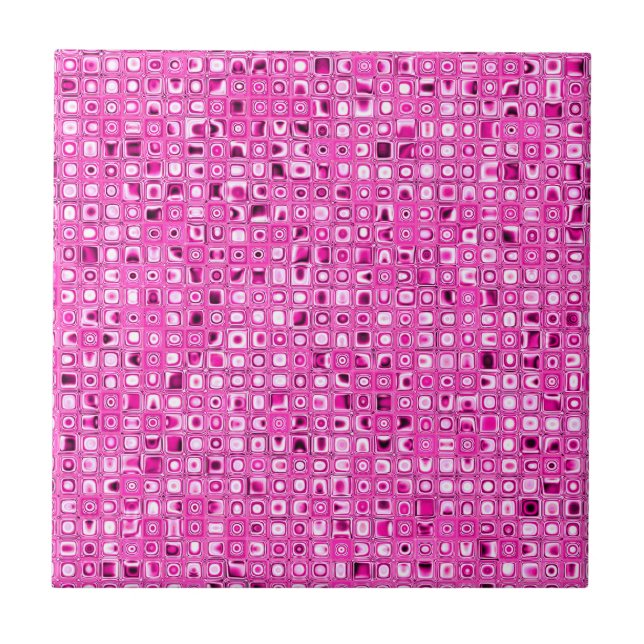 Funky "Söt i Rosa och Mönster Kakelplatta (Framsidan)