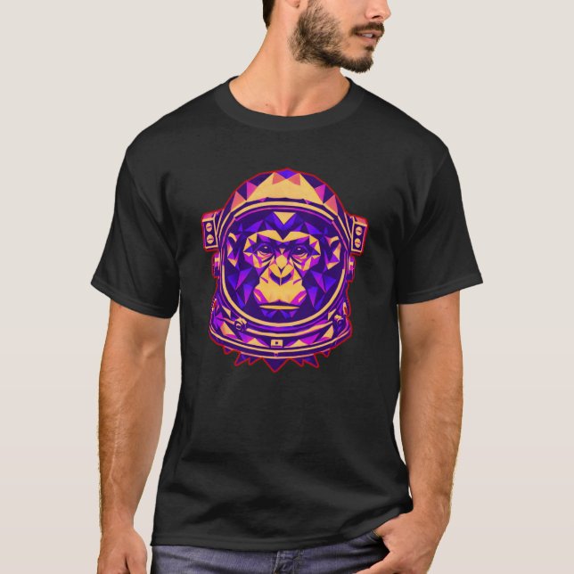 Funky Space Monkey: Interstellär instinkt  T Shirt (Framsida)