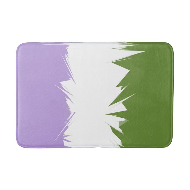 Funky spiky sicksack abstrakt Genderqueer Pride-fl Badrumsmatta (Framsidan)