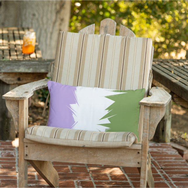 Funky spiky sicksack abstrakt Genderqueer Pride-fl Lumbarkudde (Stol)
