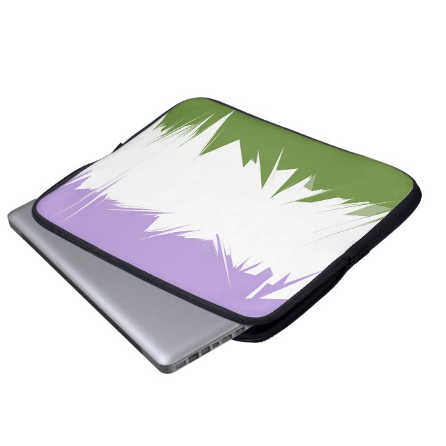 Funky spiky sicksack abstrakt Genderqueer Pridefla Laptop Fodral (Framre botten)