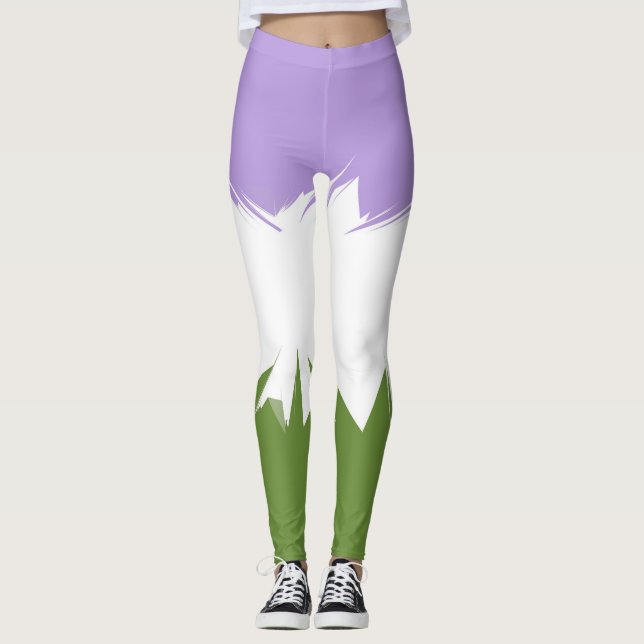 Funky spiky sicksack abstrakt Genderqueer-proudhet Leggings (Framsida)