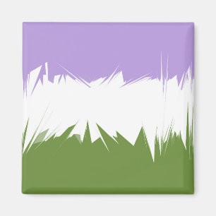 Funky Spiky ZigZag Abstrakt Genderqueer Pride Flag Magnet