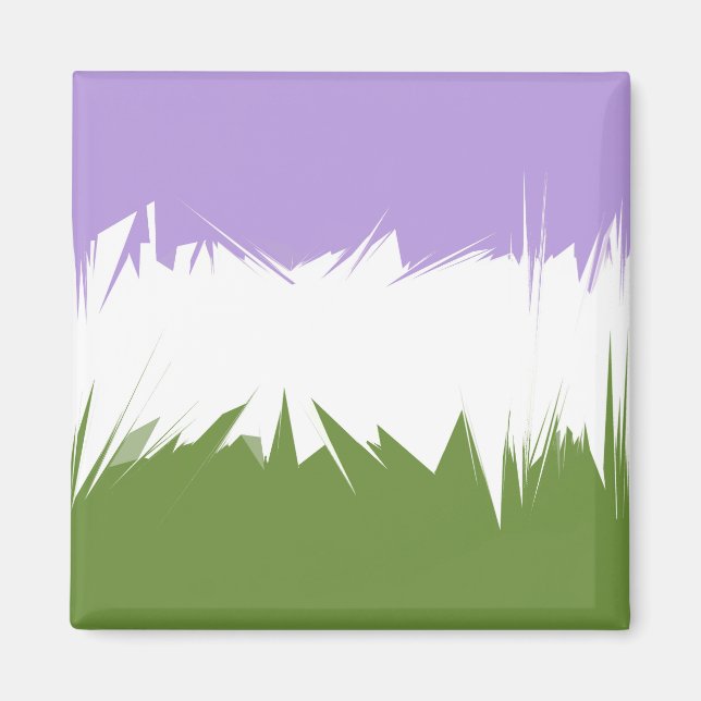 Funky Spiky ZigZag Abstrakt Genderqueer Pride Flag Magnet (Framsidan)