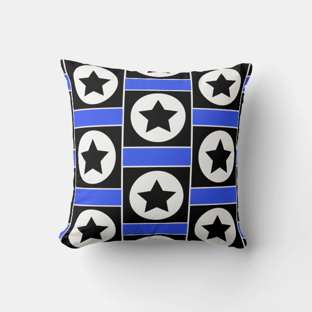 Funky Square Star Dekorativ kudde / Cushion (Framsida)