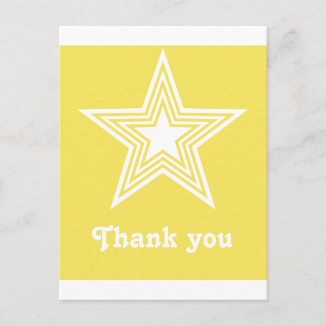 Funky Star Sweet 16 Flat Tack Notecard Gult Vykort (Framsida)
