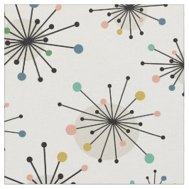 Funky Starburst Mönster Atomi Mid-sekel Modern Tyg