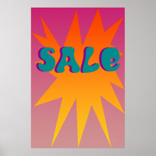 Funky Starburst Sale Sign Poster