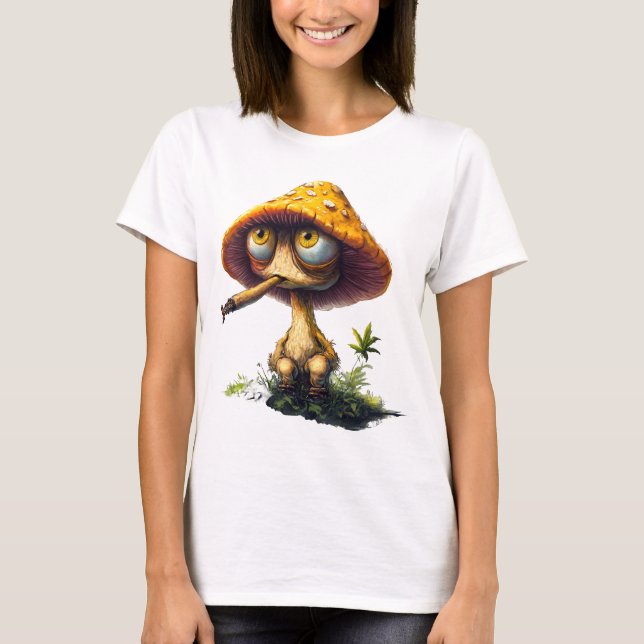 Funky Stoned Svamp Cartoon T-Shirt (Framsida)