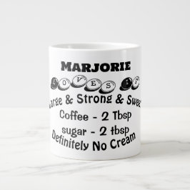 Funky Stor modern minimalistisk Namn-kaffe Älskare Jumbo Mugg