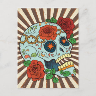 Funky Sugar Döskallars Dia de los Muertos Vykort