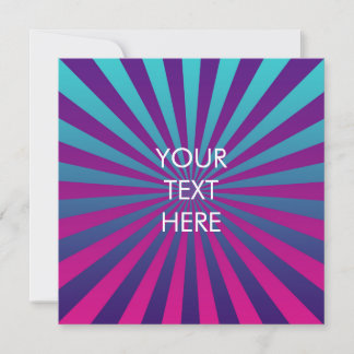 Funky Sunburst Mönster blank Square Card Julkort