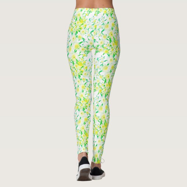 Funky sura fikon blommönstrade leggings (Baksida)