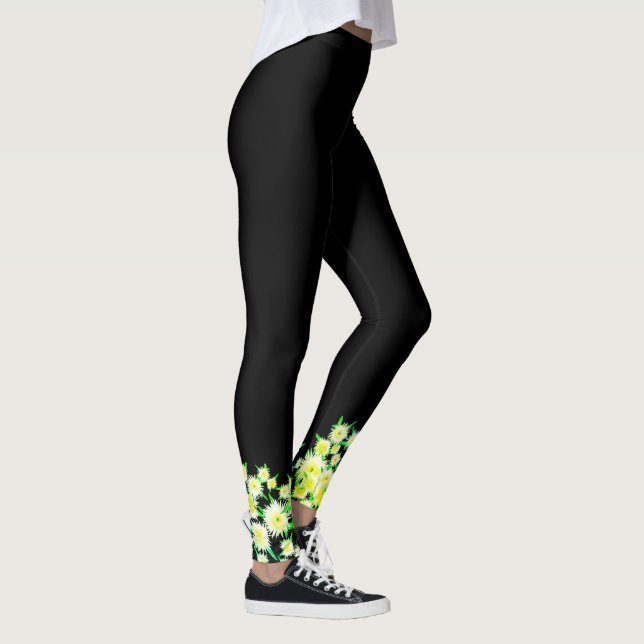 Funky Sura Fikon Blommor Mönster Leggings (Höger)