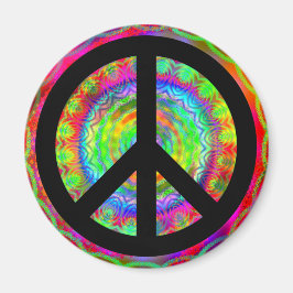 Funky Svart Fredstecken Magnet