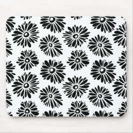 Funky Svartvit blommigt Musmatta