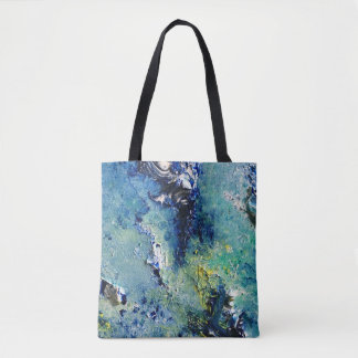 Funky Teal Abstrakt Art Bag Tygkasse