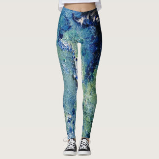 Funky Teal Abstrakt Art Leggings